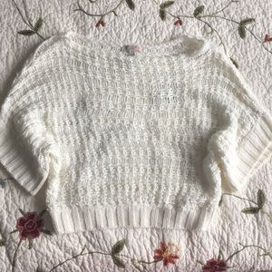 GB White Knitted Short Sleeve Sweater